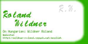 roland wildner business card